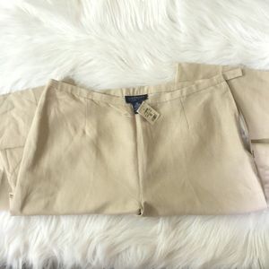 Ann Taylor Tan Linen Ankle Pants